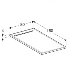 Душовий піддон Geberit Sestra 160х80 см структура сланцю графіт 550.278.00.2