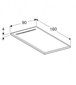 Душовий піддон Geberit Sestra 160х90 см структура сланцю сірий 550.269.00.2