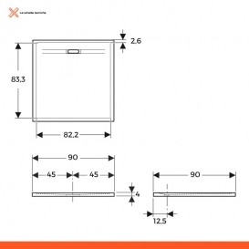 Душовий піддон Geberit Sestra 90х90 см структура сланцю сірий 550.260.00.2