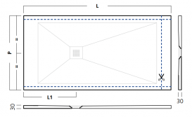 Душевой поддон Hatria Dedicato 1401-1499x950-999 мм SOLITEX палитра на выбор Y7A1