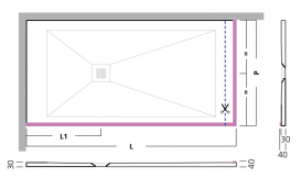 Душовий піддон Hatria Dedicato Edge L 1301-1399x700 мм LT SOLITEX палітра на вибір Y1R3