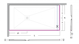 Душовий піддон Hatria Dedicato Edge L 1701-1799x800 мм LT SOLITEX палітра на вибір Y1SL