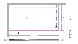 Душевой поддон Hatria Dedicato Edge L 1901-1999x900 мм LT SOLITEX палитра на выбор Y1S1