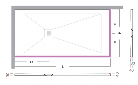 Душевой поддон Hatria Dedicato Edge L 1400x1000 мм SX/LT SOLITEX палитра на выбор Y5AP