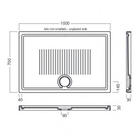 Душевой поддон Hatria LIF H3 100х70 см керамика белый с сифоном PCY1W001