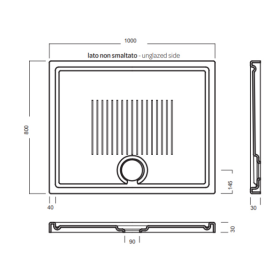 Душевой поддон Hatria Lif H3 100x80 см фаянс белый SBY1ZY01