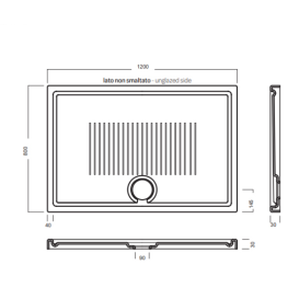 Душевой поддон Hatria Lif H3 120x80 см фаянс белый SBY1ZX01