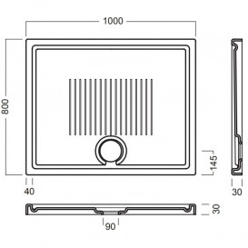 Душовий піддон Hatria LIF H3 Alchemy 100х80 см кераміка білий матовий A0Y1ZY25