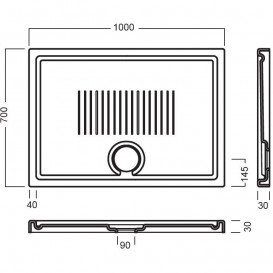 Душевой поддон Hatria LIF H3 Alchemy 100х70 см керамика белый матовый с сифоном PCY1W025