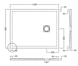 Душевой поддон Hatria Lif H3 Evo 100x80 см с сифоном фаянс/пластик белый глянцевый P0Y9BE01