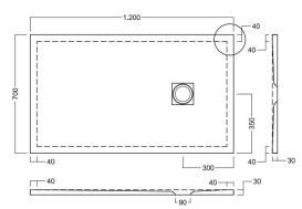 Душевой поддон Hatria Lif H3 Evo 120x70 см с сифоном фаянс/пластик белый глянцевый P0Y9BF01