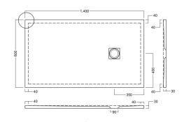 Душовий піддон Hatria Lif H3 Evo 140x80 см з сифоном фаянс/пластик білий глянцевий P0Y9BJ01