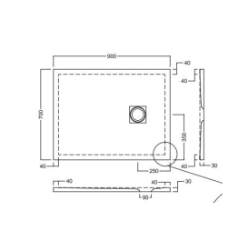 Душевой поддон Hatria Lif H3 Evo 90x70 см с сифоном фаянс/пластик белый глянцевый P0Y9BL01