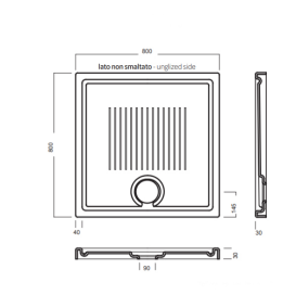 Душовий піддон Hatria Lif H3 KIT 80x80 см з сифоном фаянс білий глянцевий PBY7A901
