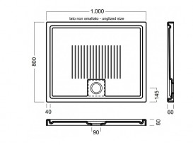 Душовий піддон Hatria LIF.RO showertrays 1000x800x60 Y1DL01