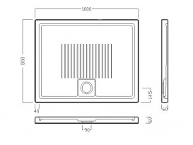 Душевой поддон Hatria LIF.ST 100х80 см антрацит A0YXE708