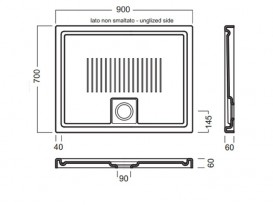 Душовий піддон Hatria LIF.ST 90х70 см білий YXMK01