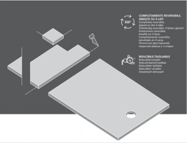 Душевой поддон Hatria Petra H3 Ardesia 100x80 см с сифоном керамика цемент PA1400800070T