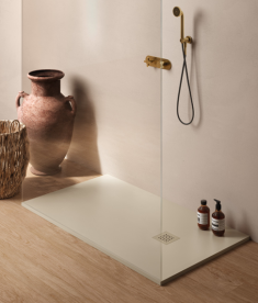 Душовий піддон Hatria Petra H3 Levigato 100x80 см з сифоном кераміка айворі PL1000800121T