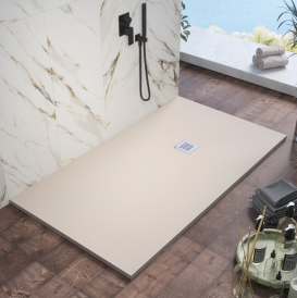 Душовий піддон Hatria Petra H3 Levigato 80x80 см з сифоном кераміка айворі PL08008001200