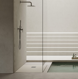 Душовий піддон Hatria Petra H3 Levigato 90x80 см з сифоном кераміка айворі PL0900800120T