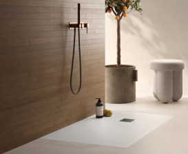 Душовий піддон Hatria Petra H3 Levigato 90x80 см з сифоном кераміка білий PL0900800010T