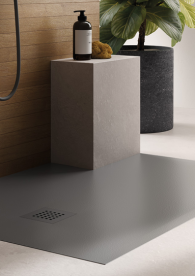 Душовий піддон Hatria Petra H3 Levigato 90x80 см з сифоном кераміка цемент PL09008000700