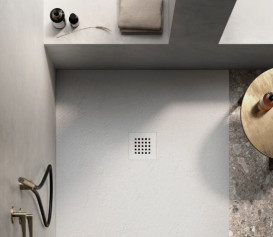 Душовий піддон Hatria Petra H3 Natural 100x80 см з сифоном кераміка білий PN1000800010T