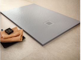 Душовий піддон Hatria Petra H3 Natural 100x80 см з сифоном кераміка цемент PN10008000700