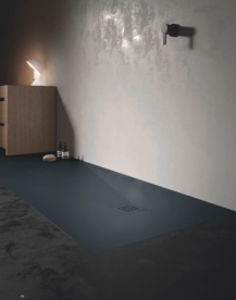 Душовий піддон Hatria Petra H3 Natural 140x80 см з сифоном кераміка чорний PN14008000210