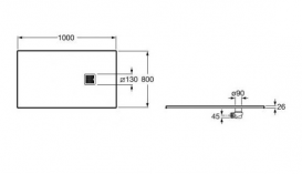 Душевой поддон из искусственного камня Roca Terran 100х80х2.6 AP013E832001200
