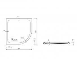 Душевой поддон Marmorin Ceti 80х80 см искусственный камень белый 185 080 2xx