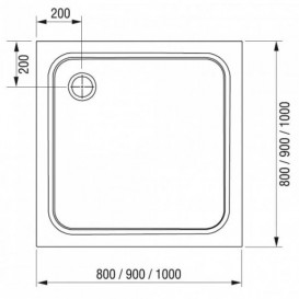Душевой поддон из литого мрамора Ravak Perseus Pro-80 Chrome белый XA044401010