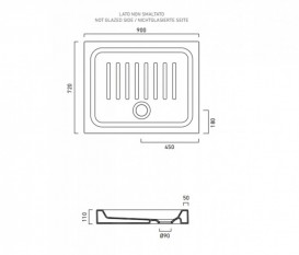 Душовий піддон керамічний Catalano Base 90х72 см білий 17290N00