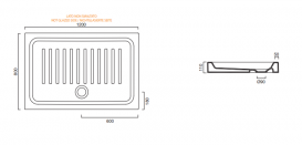 Душовий піддон керамічний Catalano Base 120х80 см білий 180120N00