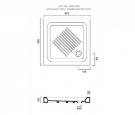 Душовий піддон керамічний Catalano Base 80х80 см білий 1808000