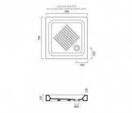 Душевой поддон керамический Catalano Base 70х70 см белый 1707000