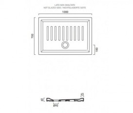Душевой поддон керамический Catalano Verso 100х70 см белый 170100H600