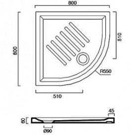 Душевой поддон керамический Catalano Verso 80х80 см белый 18080AH600