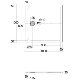 Душевой поддон Kludi Terra 100х100 см композит белый матовый 08DW1853