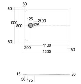 Душовий піддон Kludi Terra 90х120 см композит білий матовий 09DW0753