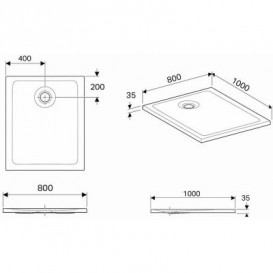 Душевой поддон Koło Nemea 100х80 см акрил белый матовый 550.583.00.1