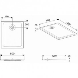 Душевой поддон Koło Nemea 120х80 см акрил белый 550.565.00.1