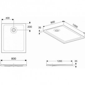 Душевой поддон Koło Nemea 120х80 см акрил белый матовый 550.585.00.1