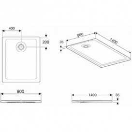 Душевой поддон Koło Nemea 140х80 см акрил белый матовый 550.587.00.1