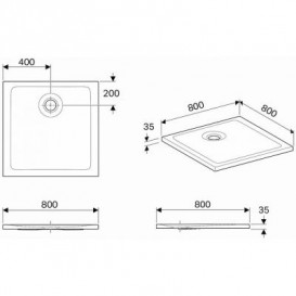 Душовий піддон Koło Nemea 80х80 см акрил білий матовий 550.580.00.1