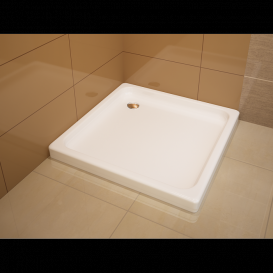 Душовий піддон Koller Pool Flat Kvadro 100x100 см квадратний акрил білий 8KP0120