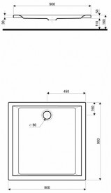 Душовий піддон Kolo Pacyfik 90х90 квадратний білий XBK0790101