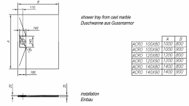 Душовий піддон Kolpa San Acro 120х90 см литий мармур білий 560960