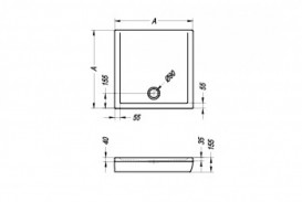 Душовий піддон Kolpa San Boston 100x100 квадратний акрил білий 992219